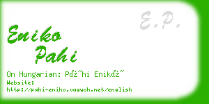 eniko pahi business card